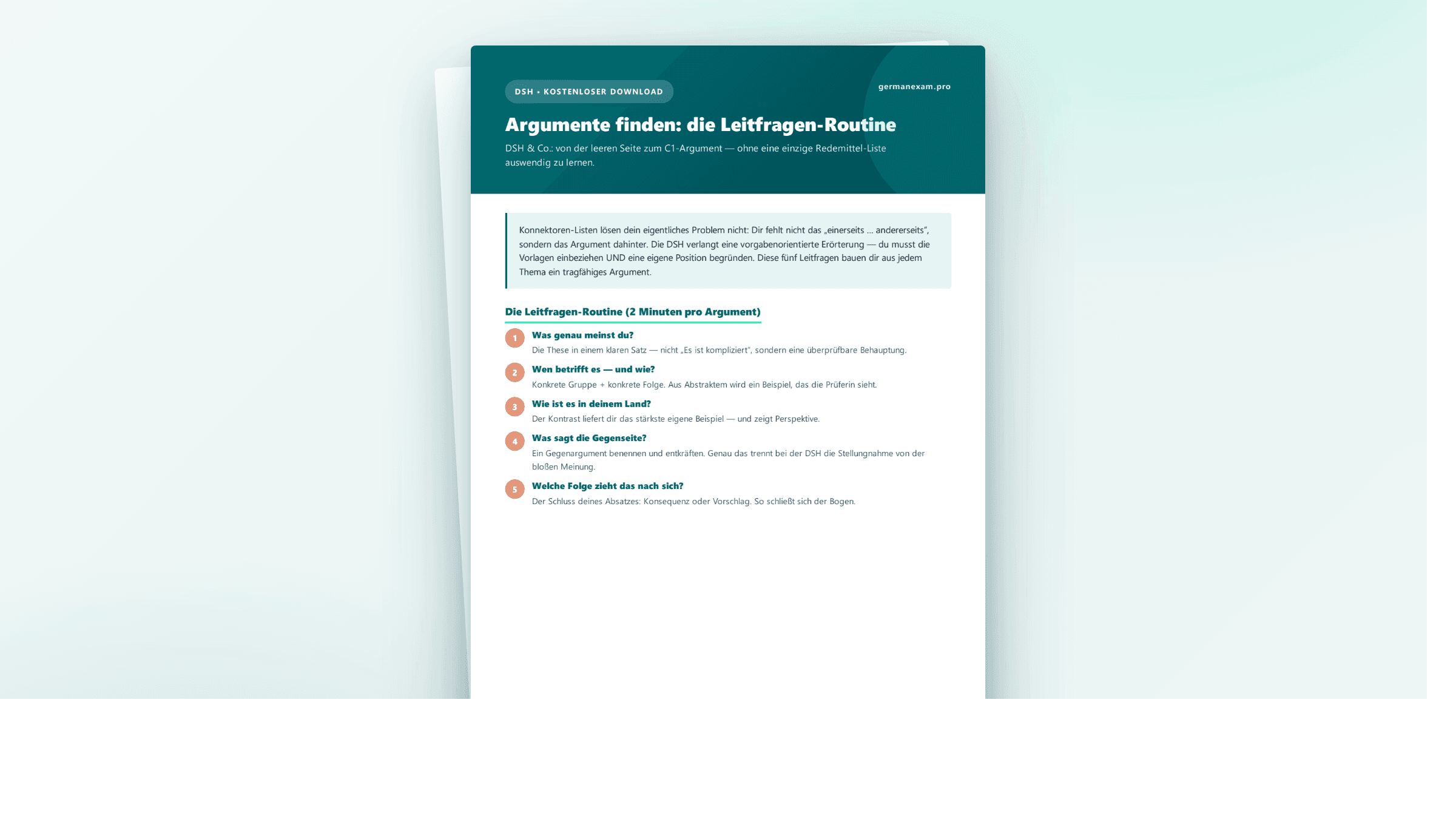 Finding arguments: the guiding-questions routine